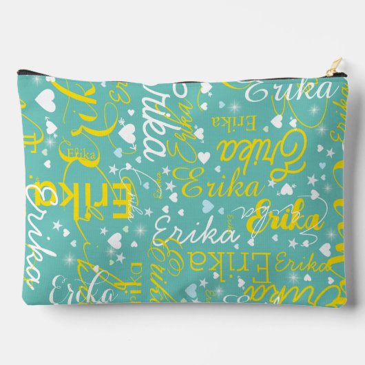 meisjesnaam, harten en sterren blauwgroen etui (Achterkant)