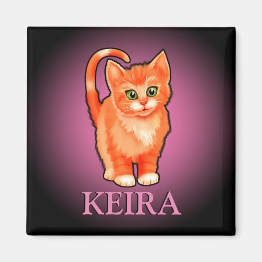 Meisjesnaam kitten fridge magnet (Voorkant)