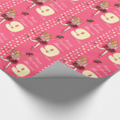 Meisjesnaam leeftijd ballerina verjaardag gepatent cadeaupapier (Hoek)