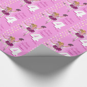 Meisjesnaam leeftijd ballerina verjaardag gepatent cadeaupapier (Hoek)