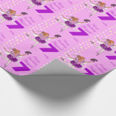 Meisjesnaam leeftijd ballerina verjaardag gepatent cadeaupapier (Hoek)