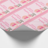 Meisjesnaam leeftijd schattige koala-verjaardagsba cadeaupapier (Hoek)