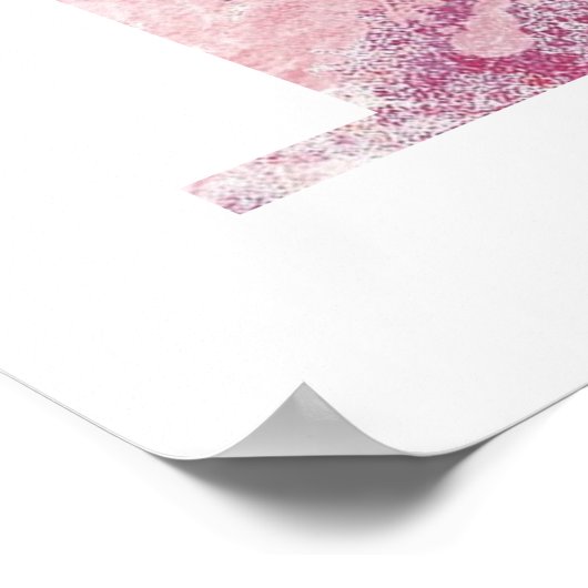 Meisjesnaam Letter B Roze Waterverf Poster (Hoek)