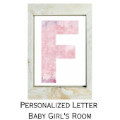 Meisjesnaam Letter F roze Waterverf Poster
