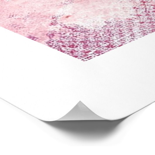 Meisjesnaam Letter K Boho Pink Waterverf Poster (Hoek)