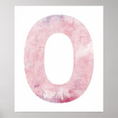 Meisjesnaam Letter O Roze Waterverf Poster (Voorkant)