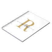 Meisjesnaam met moderne script monogram in wit gou notitieboek (Linkerzijde)