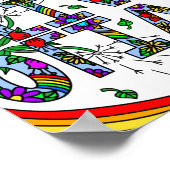 meisjesnaam Olivia Colorful Whimsical Wild Flowers Poster (Hoek)