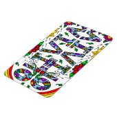 meisjesnaam Olivia, Whimsical Colorful Wild Flower Magneet (Linkerzijde)