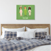 Meisjesnaam pajama party room canvas afdruk (Insitu (Slaapkamer))