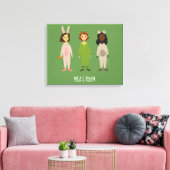 Meisjesnaam pajama party room canvas afdruk (Insitu (Woonkamer))