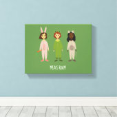 Meisjesnaam pajama party room canvas afdruk (Insitu (Houten vloer))