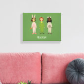 Meisjesnaam pajama party room canvas afdruk (Insitu (Woonkamer))