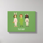 Meisjesnaam pajama party room canvas afdruk (Voorkant)