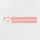 Meisjesnaam pasteel crute Bunny Waterproof Labels (Design 1)