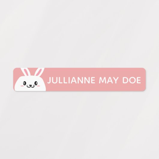 Meisjesnaam pasteel crute Bunny Waterproof Labels (Design 1)