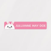Meisjesnaam pasteel crute Bunny Waterproof Labels (Design 2)