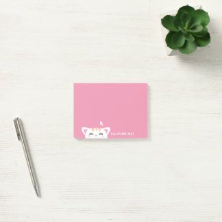 Meisjesnaam Pastel Pink Cute Kat Post-it® Notes
