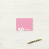 Meisjesnaam Pastel Pink Cute Kat Post-it® Notes (Op bureau)