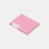 Meisjesnaam Pastel Pink Cute Kat Post-it® Notes (Schuin)