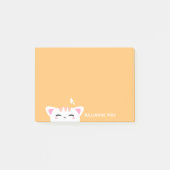 Meisjesnaam Pastel Yellow Cute Kat Post-it® Notes (Voorkant)