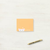 Meisjesnaam Pastel Yellow Cute Kat Post-it® Notes (Op bureau)
