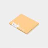 Meisjesnaam Pastel Yellow Cute Kat Post-it® Notes (Schuin)