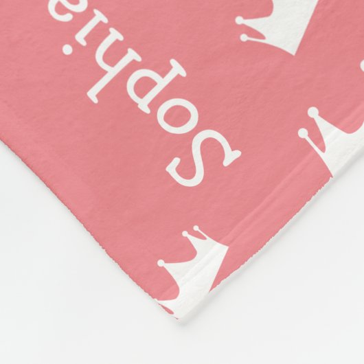meisjesnaam Persoonlijke roze prinses Crown Fleece Deken (Hoek)