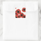 Meisjesnaam Poppy, rood klaproos patroon Kunst doo Vierkante Sticker (Tas)