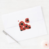 Meisjesnaam Poppy, rood klaproos patroon Kunst doo Vierkante Sticker (Envelop)