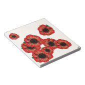 Meisjesnaam Poppy, rood papaverpatroon Kunst met L Notitieblok (Schuin)