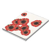 Meisjesnaam Poppy, rood papaverpatroon Kunst met L Notitieblok (Linkerzijde)