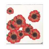 Meisjesnaam Poppy, rood papaverpatroon Kunst met L Notitieblok (Voorkant)