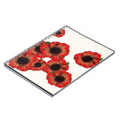 Meisjesnaam Poppy, rood papaverpatroon Kunst met L Notitieboek (Linkerzijde)