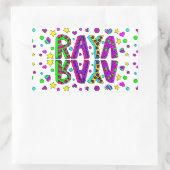 Meisjesnaam Raya met sterren en harten Rechthoekige Sticker (Tas)