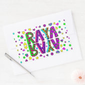 Meisjesnaam Raya met sterren en harten Rechthoekige Sticker (Envelop)