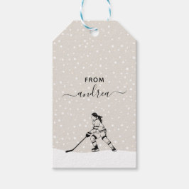 Meisjesnaam van Ice Hockey Team Player Cadeaulabel