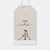 Meisjesnaam van Ice Hockey Team Player Cadeaulabel (Achterkant)