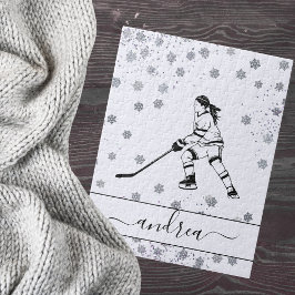 Meisjesnaam van Ice Hockey Team Player Legpuzzel