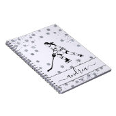 Meisjesnaam van Ice Hockey Team Player Notitieboek (Rechterzijde)