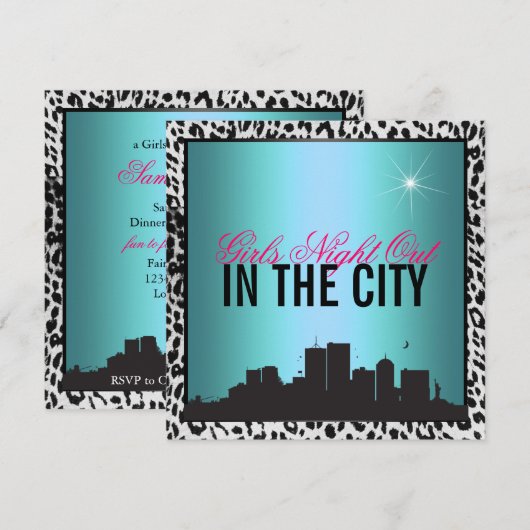 Meisjesnacht in de stad kaart (Voorkant / Achterkant)