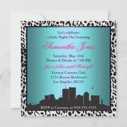 Meisjesnacht in de stad kaart (Achterkant)