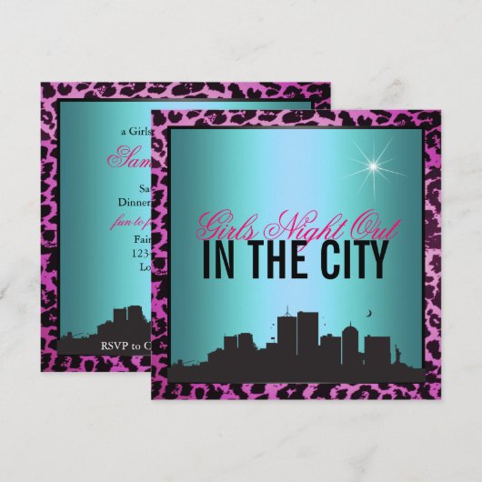Meisjesnacht in de stad kaart (Voorkant / Achterkant)