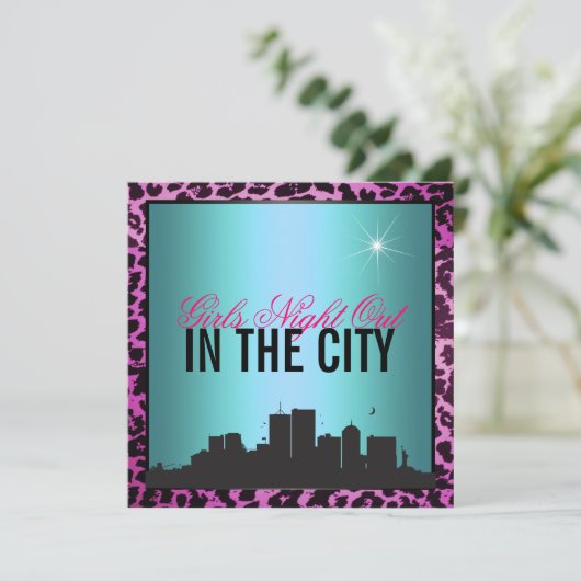Meisjesnacht in de stad kaart (Staand voorkant)