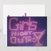 Meisjesnacht uitnodigen kaart (Voorkant / Achterkant)