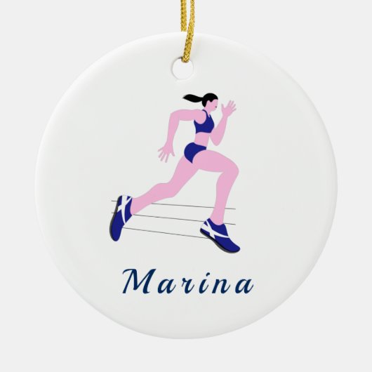 Meisjesnummer en Kinder veldnaam in uitvoering Keramisch Ornament (Voorkant)