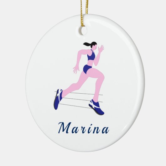 Meisjesnummer en Kinder veldnaam in uitvoering Keramisch Ornament (Links)