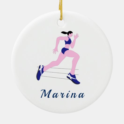 Meisjesnummer en Kinder veldnaam in uitvoering Keramisch Ornament (Achterkant)