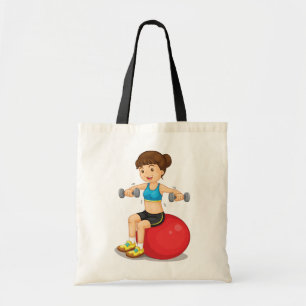 Meisjesoefening met gewichtsgewicht Canvas tas