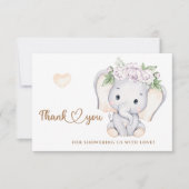 Meisjesolifant baby shower bedankt je creditcard kaart (Voorkant)